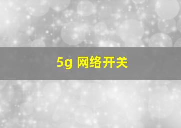 5g 网络开关